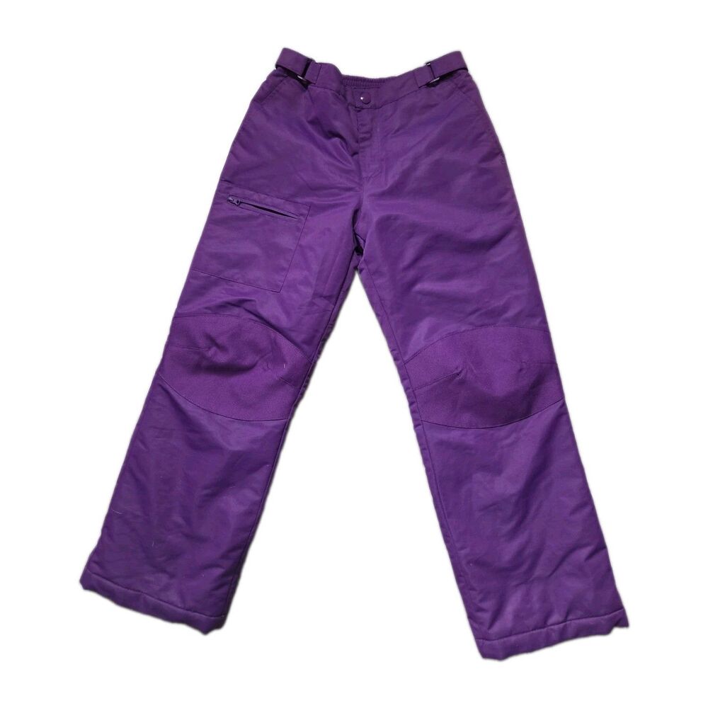 SwissTech Purple Insulated Snow Ski Pants Reinforced Knees Girls L 10-12 EUC